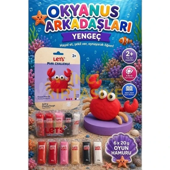 LETS OYUN HAMURU OKYANUS ARKADAŞLARI YENGEÇ 6 RENK 120G