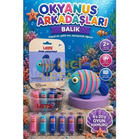 LETS OYUN HAMURU OKYANUS ARKADAŞLARI BALIK 6 RENK 120G
