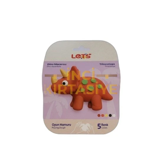 LETS OYUN HAMURU DİNO MACERASI TRİCERATOPS 6 RENK 120G