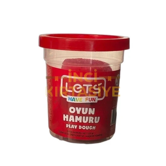 LETS TEK RENK  OYUN HAMURU KIRMIZI 115 GR.(ŞEFFAF BARDAK)