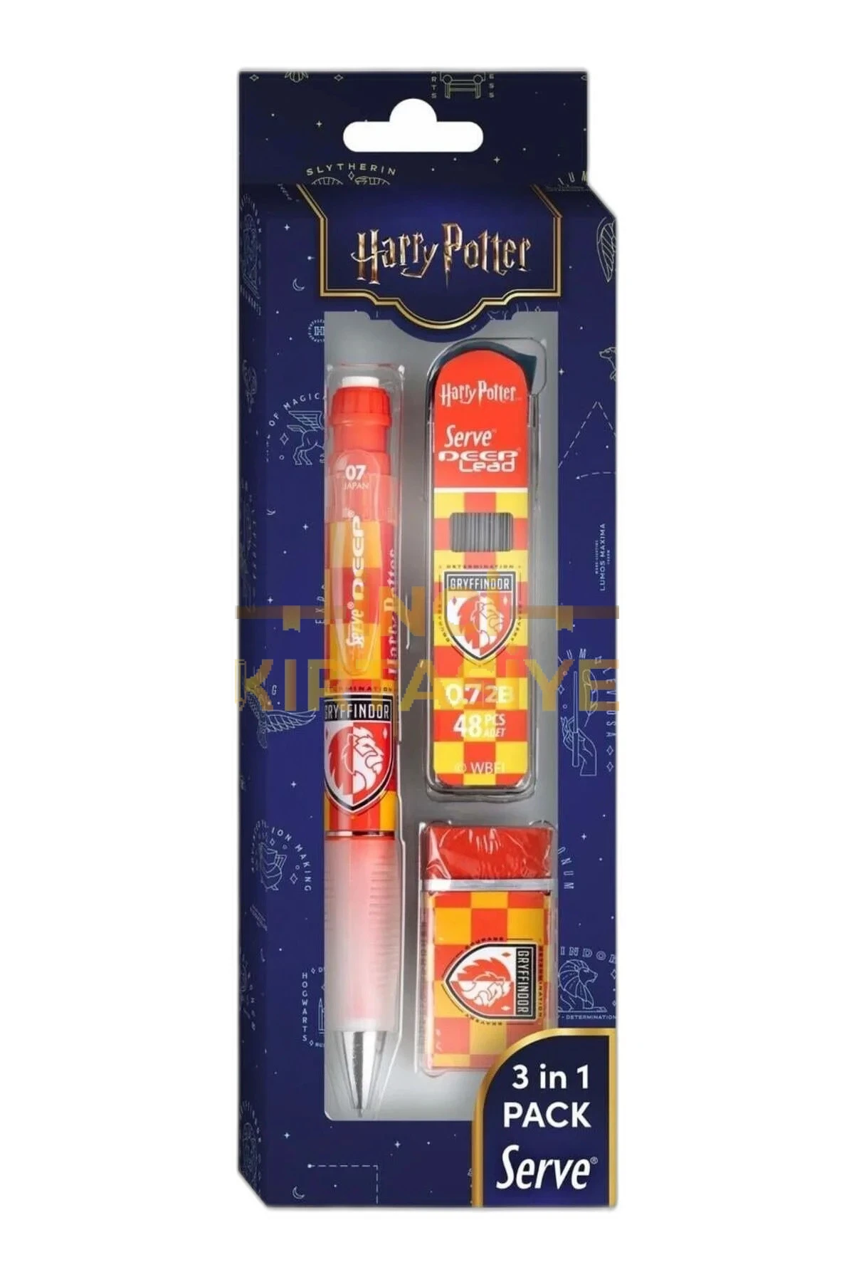 SERVE DEEP DAMALI HARRY POTTER KALEM SİLGİ UÇ GRYFFİNDOR SET