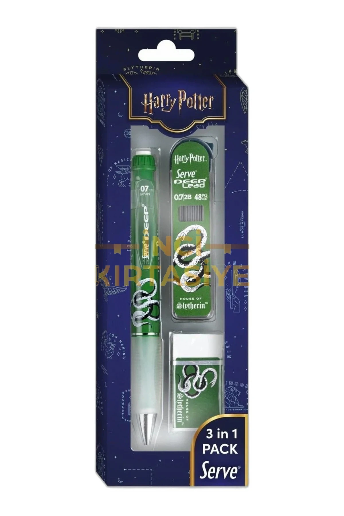 SERVE DEEP HARRY POTTER KALEM SİLGİ UÇ SLYTHERİN SET