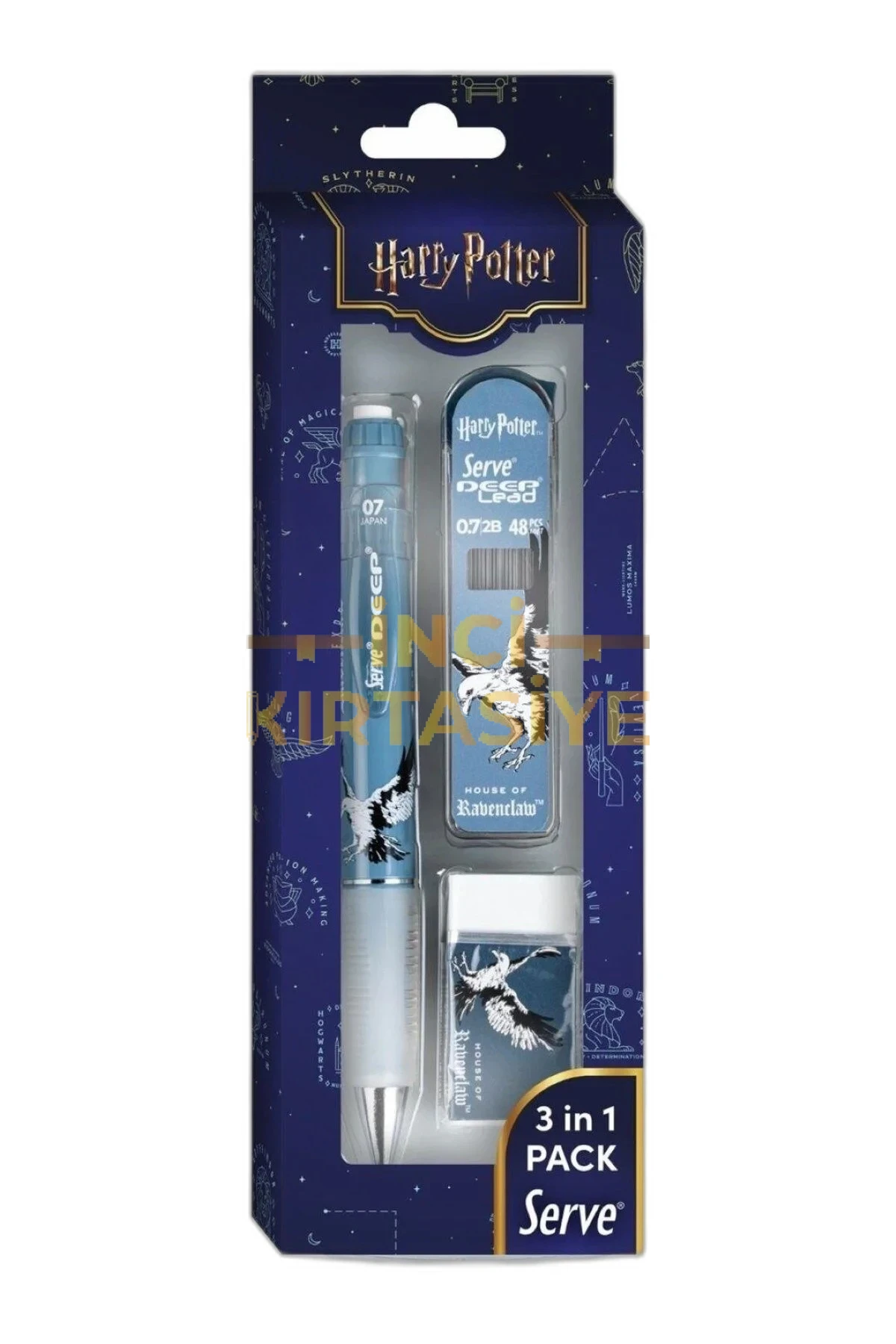 SERVE DEEP HARRY POTTER KALEM SİLGİ UÇ RAVENCLAW SET