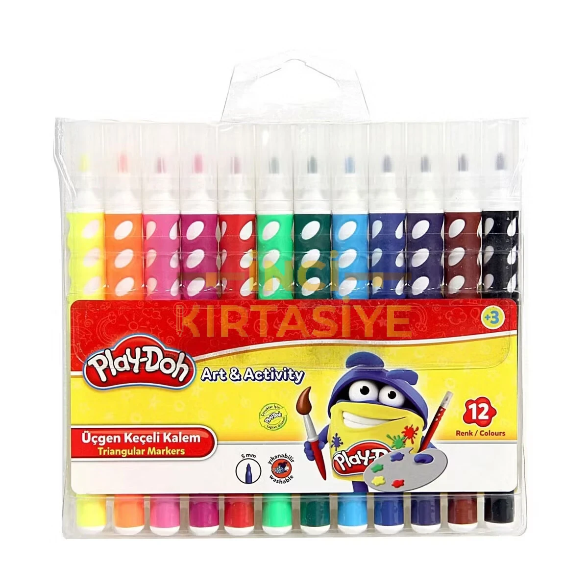 PLAY-DOH 12 RENK ÜÇGEN KEÇELİ KALEM PVC