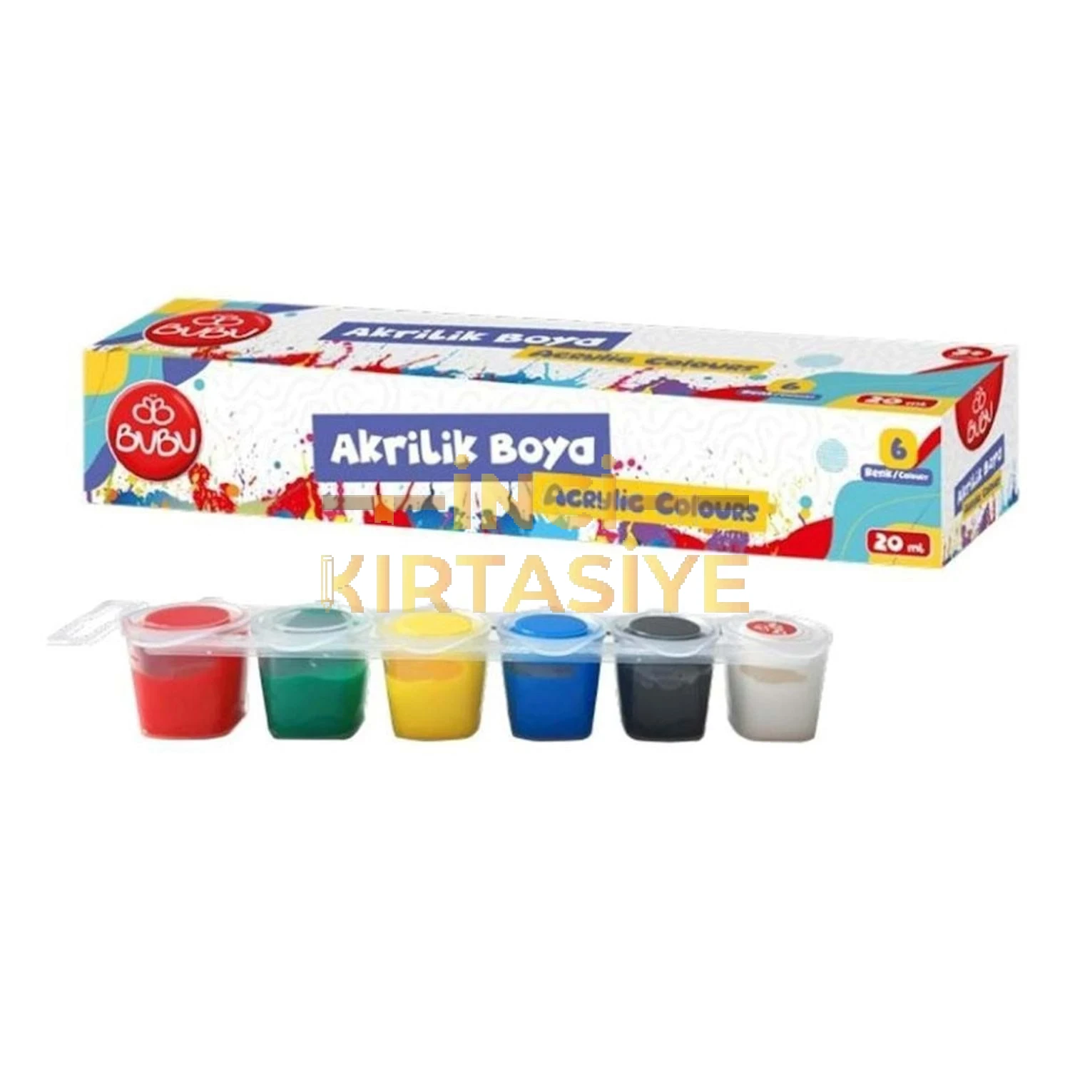 BU-BU AKRİLİK BOYA 6 RENK BİRLEŞİK POT 20ML.