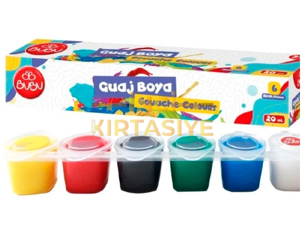 BU-BU GUAJ BOYA 6 RENK BİRLEŞİK POT 20ML.