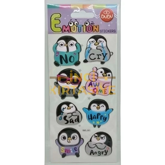 BU-BU EMOTIONS PUFFY STICKERS PENGUIN & MESSAGE 9X21