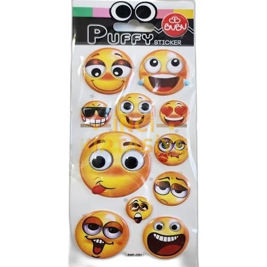 BU-BU PUFFY STICKERS OYNAR GOZLU EMOJILER 9X21