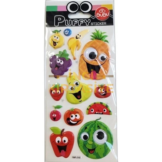 BU-BU PUFFY STICKERS OYNAR GOZLU SASKIN ROBOTLAR 9X21