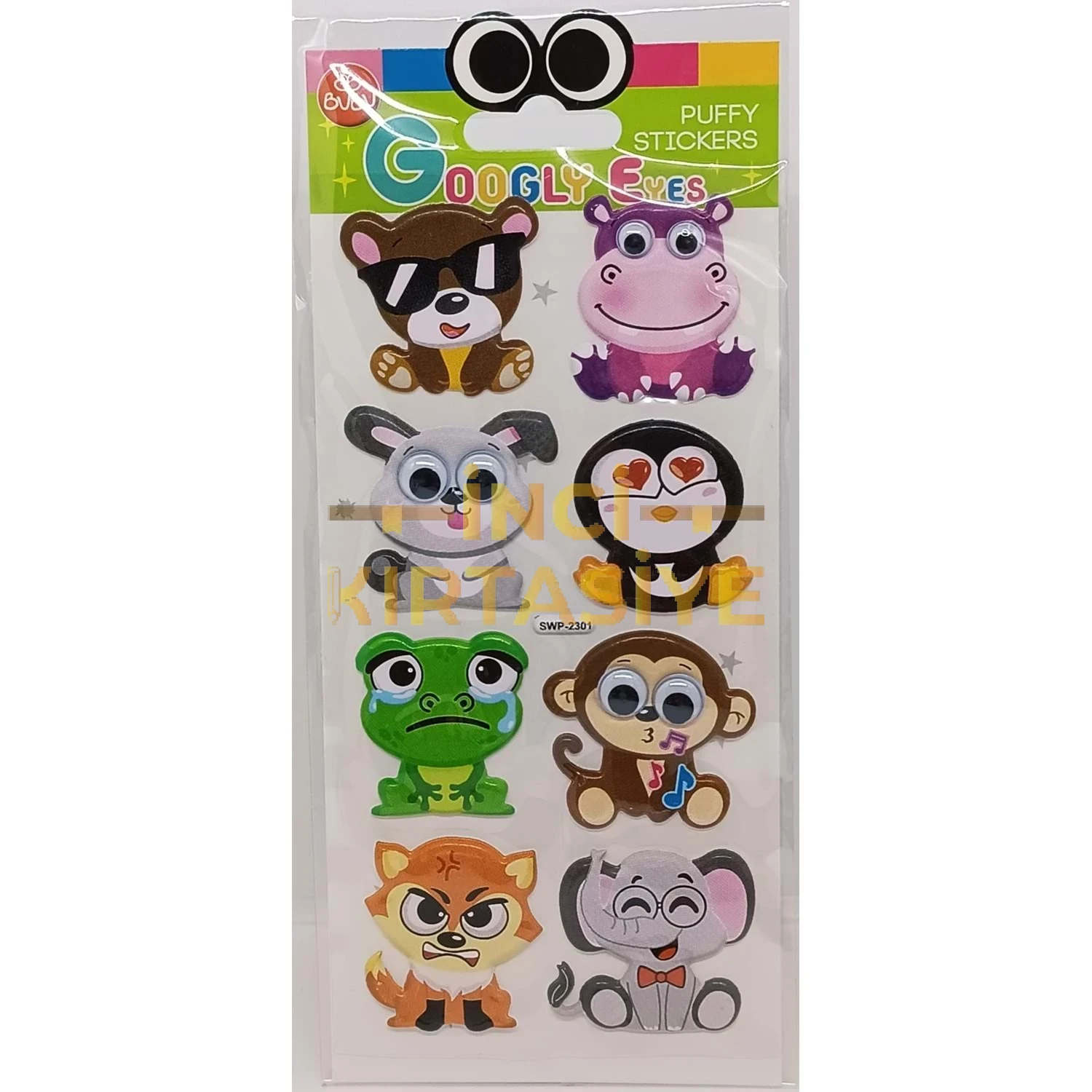 BU-BU GOOGLY EYES PUFFY STICKER KARISIK HAYVANLAR 9X21