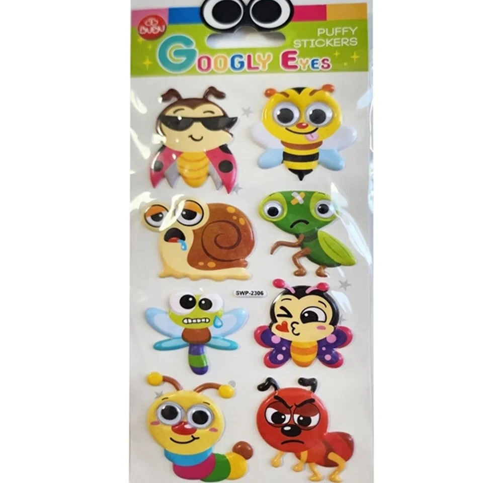 BU-BU GOOGLY EYES PUFFY STICKER BOCEKLER 9X21