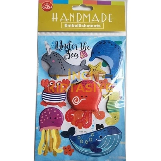 BU-BU HANDMADE STICKERS DENIZ HAYVANLARI 12,5X23,5