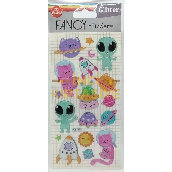 BU-BU DAMLA STICKERS GLITTER UZAY 9X20