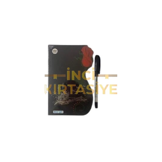 SİYAH   ÖZEL   KESİM   DEFTERLER      (MAVİ   LALE)