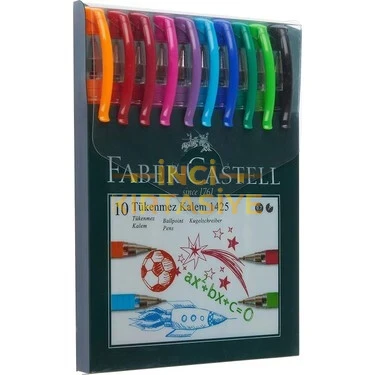 FABER-CASTELL 10 RENK 1425 TÜKENMEZ KALEM