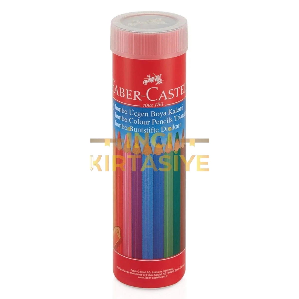 FABER CASTELL JUMBO ÜÇGEN 12 Lİ METAL TÜP KURU BOYA