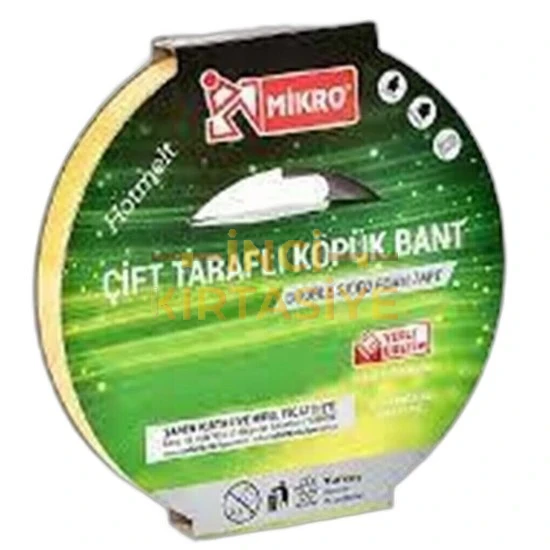 MİKRO ÇİFT TARAFLI KÖPÜK BANT 12MM X 5 METRE