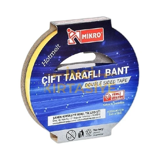 MİKRO ÇİFT TARAFLI KÖPÜK BANT 12MM X 25 METRE