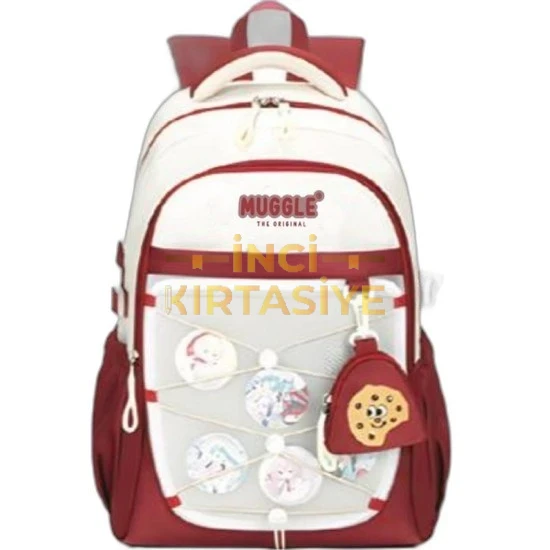 MUGGLE MU-1940 ANIME GIRL KOLEJ SIRT ÇANTASI KIRMI