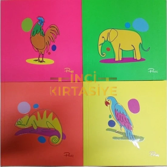 PRESTİJ 13X13CM NEON ÇİZGİLİ DEFTER