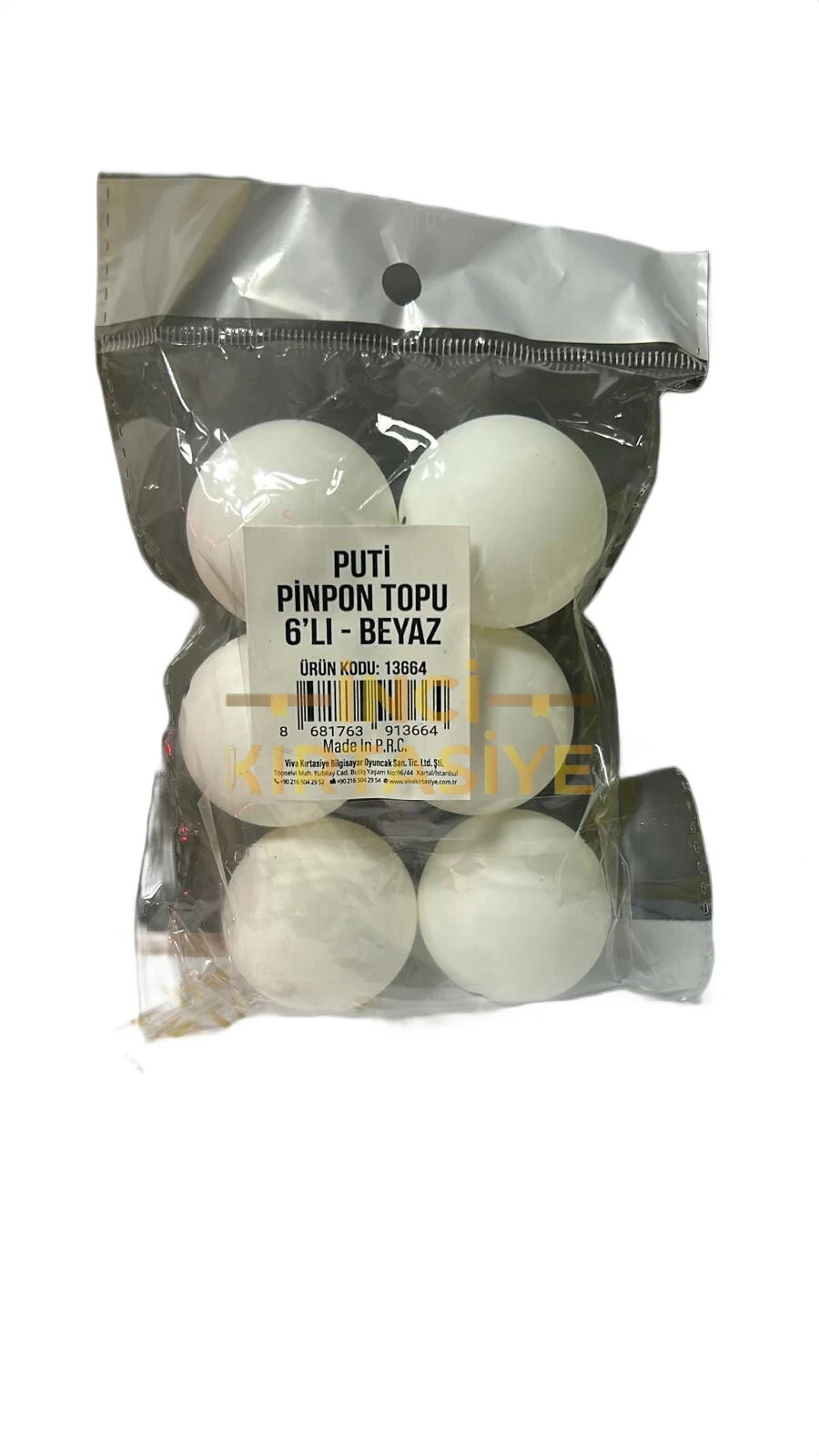 PUTİ PİNPON TOPU BEYAZ 6'LI