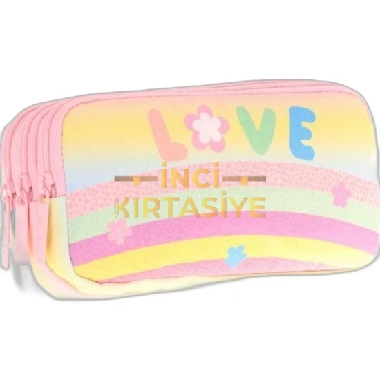 KAUKKO KIDS 3 BÖLMELİ KALEM ÇANTASI (MAGIC LOVE)