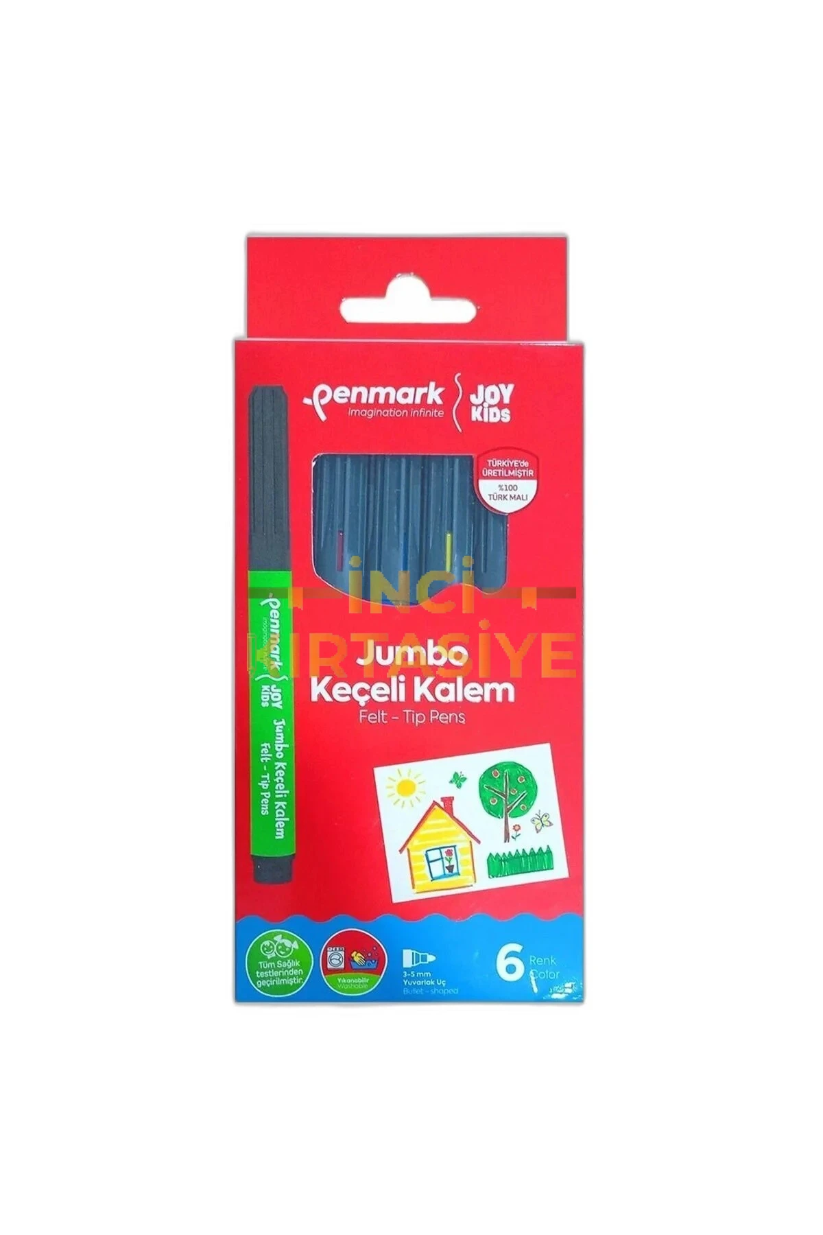PENMARK SÜPER YIKANABİLİR JUMBO 6 RENK KEÇELİ KALEM