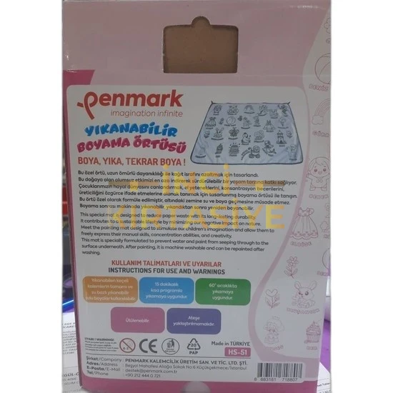 PENMARK BOYAMA HALISI + 12 Lİ JUMBO KEÇELİ BOYA