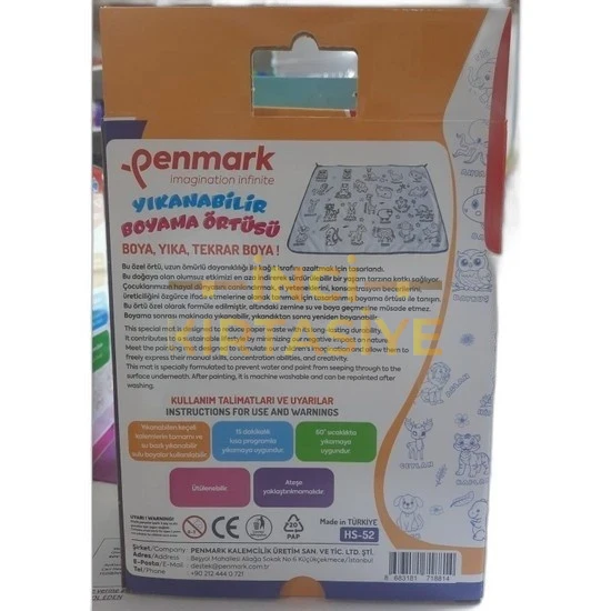 PENMARK BOYAMA HALISI + 12 Lİ JUMBO KEÇELİ BOYA