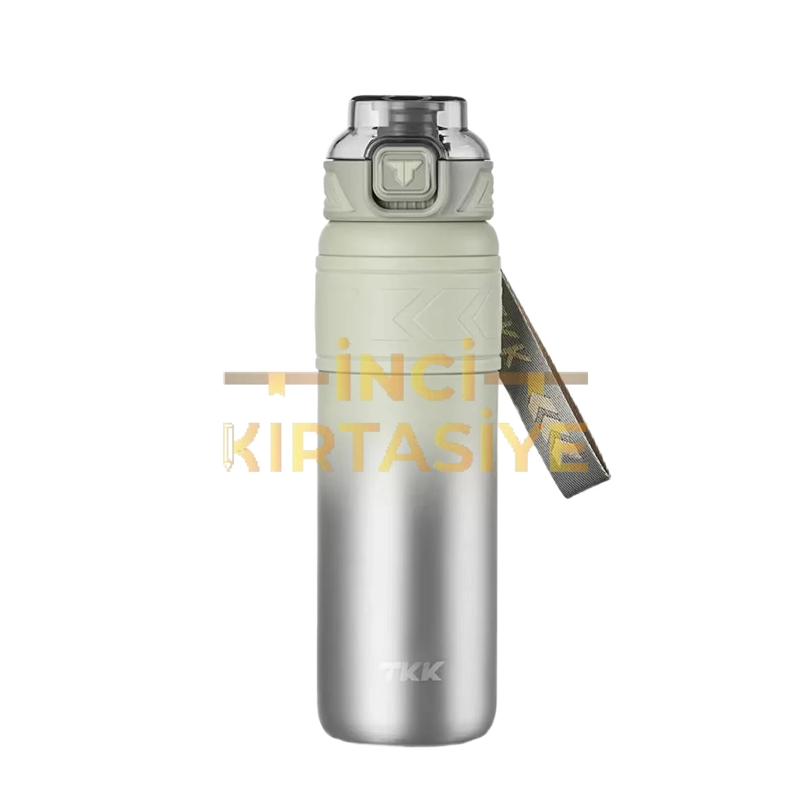 TKK 900 ML ÇELİK TERMOS GRİ YEŞİL