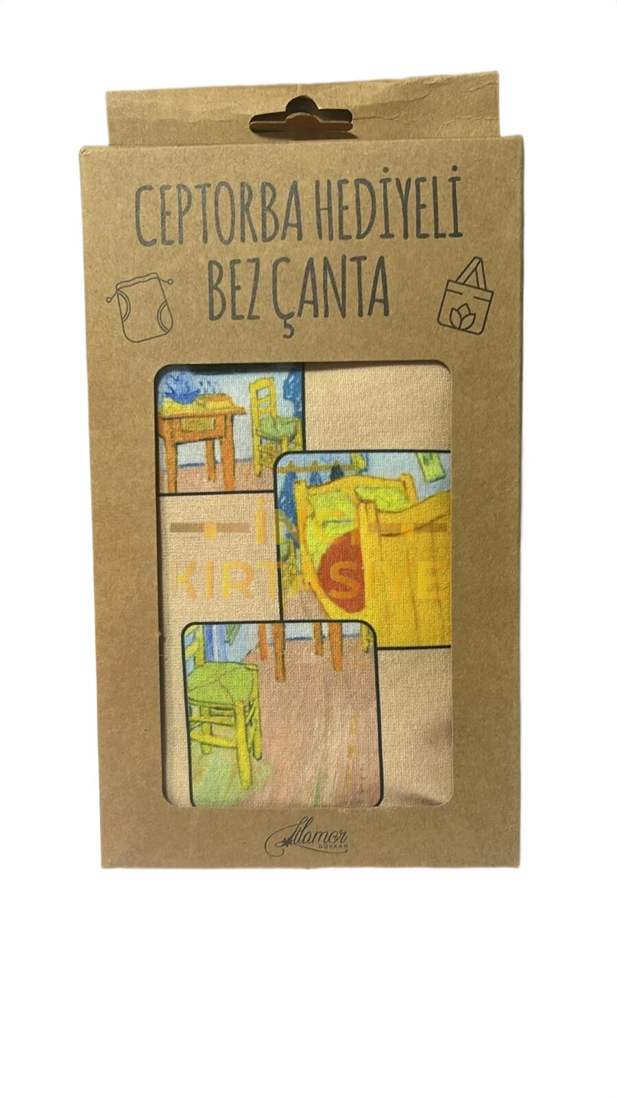 LİLAMOR VAN GOGH CEP TORBA HEDİYELİ BEZ ÇANTA