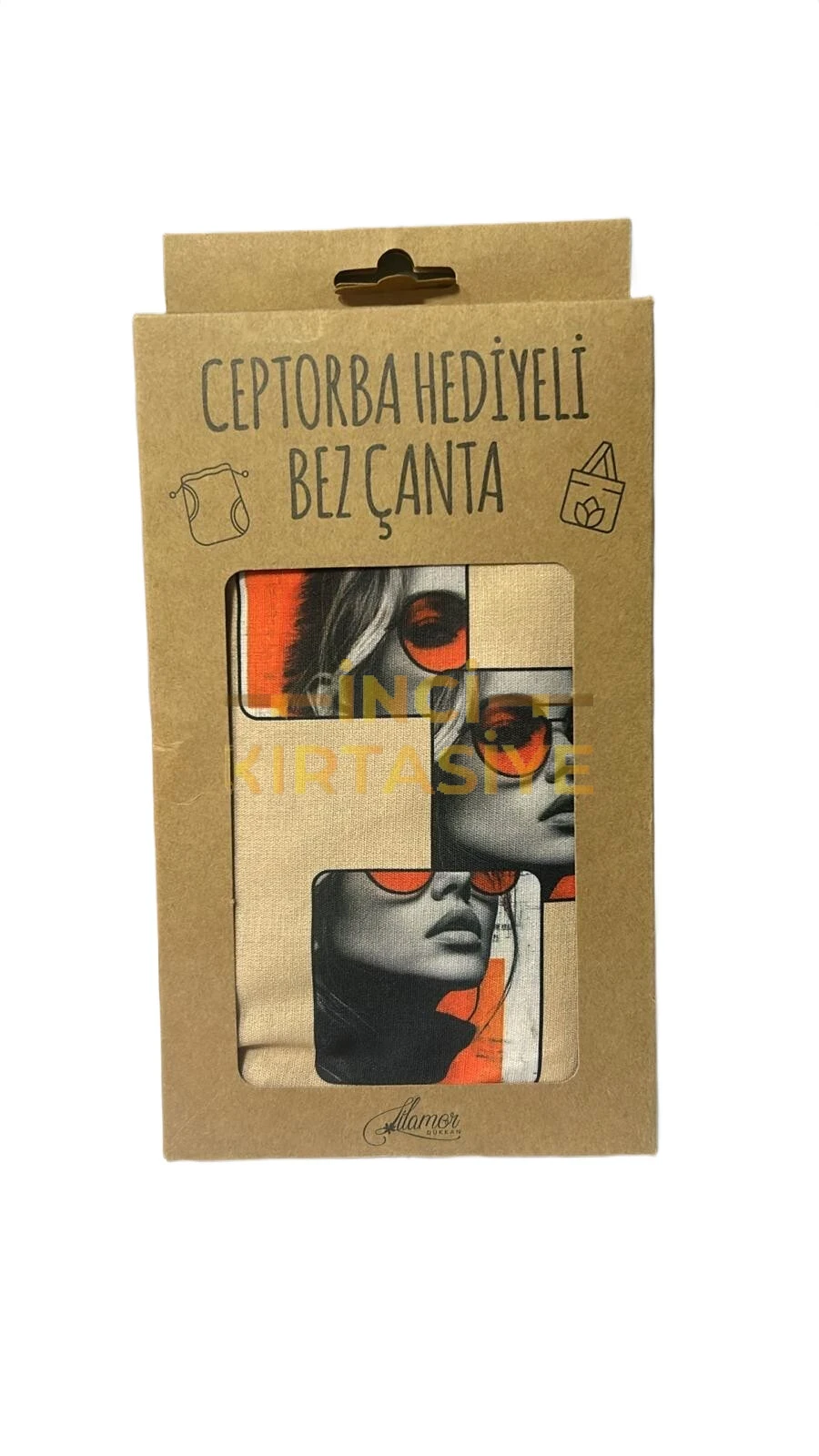 LİLAMOR SANAT CEP TORBA HEDİYELİ BEZ ÇANTA