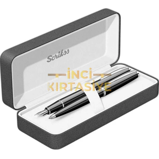 SCRİKSS 33 DOLMA KALEM+TÜKENMEZ KALEM TAKIM SİYAH