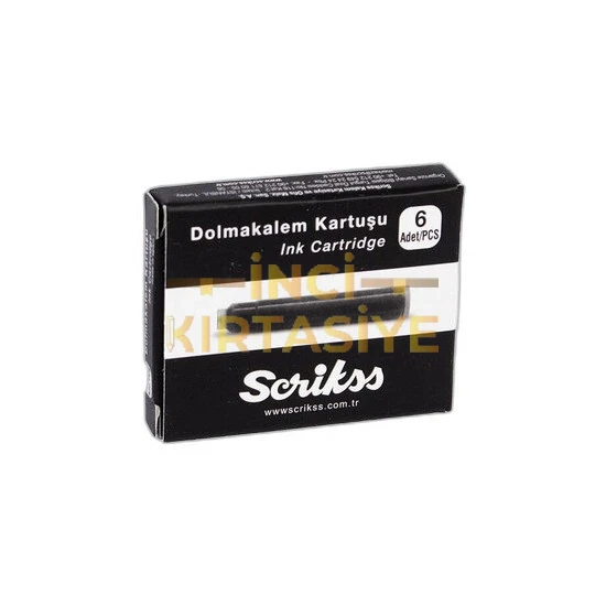 SCRİKSS DOLMA KALEM KARTUŞU SİYAH 6'LI PAKET
