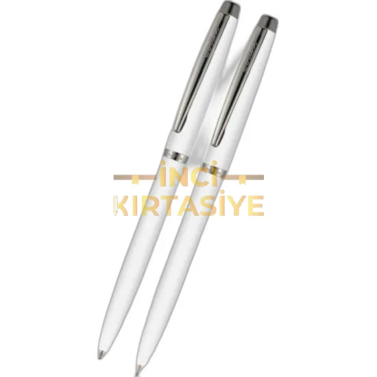SCRİKSS 108 PRESTİJ TÜKENMEZKALEM - VERSATİL İKİLİ SET BEYAZ, KRİSTAL KUTU