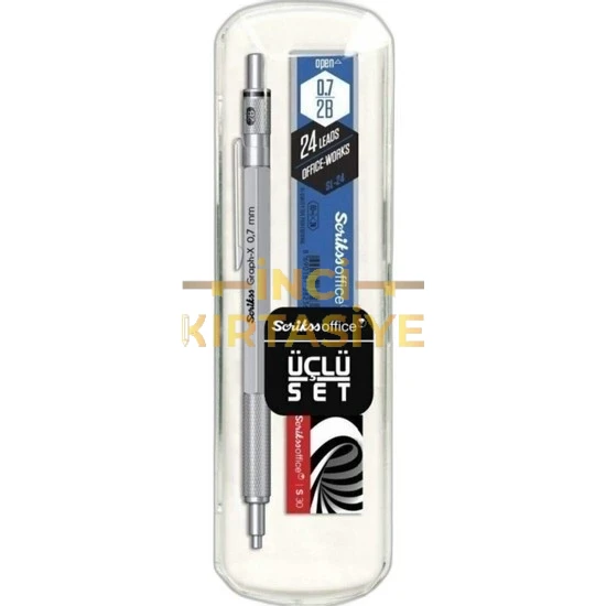 GRAPH-X 3'LÜ SET, VERS 0,7 MM KURŞUN GRI  + SILGI + MIN