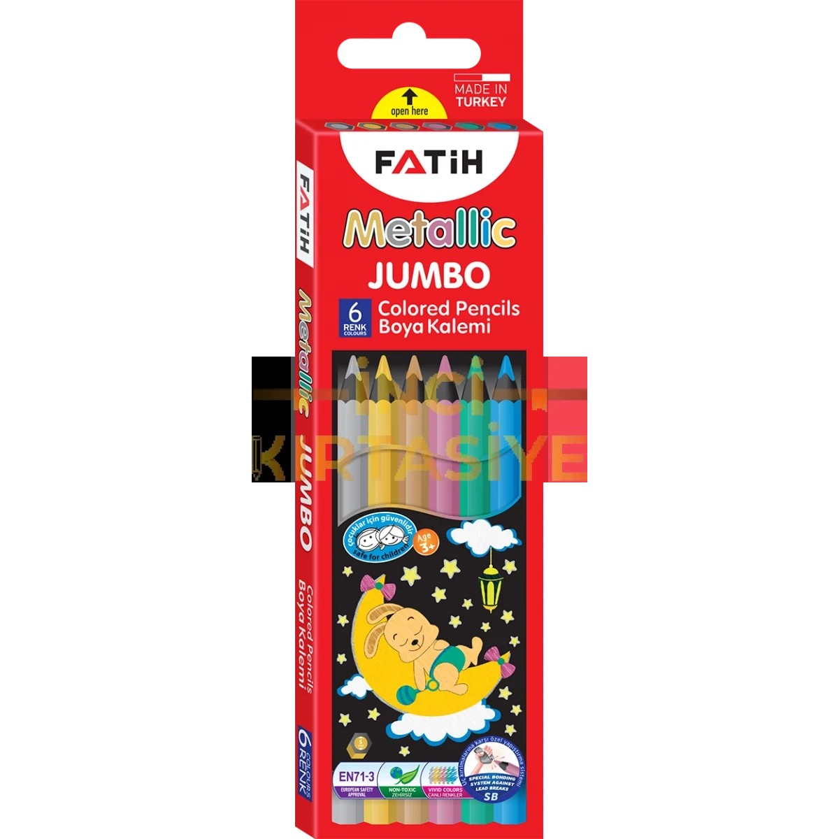 FATİH METALİK JUMBO KURUBOYA  6 RENK TAM BOY (GRAFİT ÇAPI: 5)