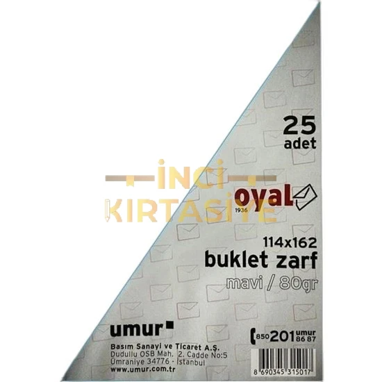 OYAL BUKLET ZR (114X162)  MAVİ 80 GR SLK 25Lİ