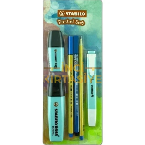 STABILO TEK RENK PASTEL SET 6'LI - MAVİ