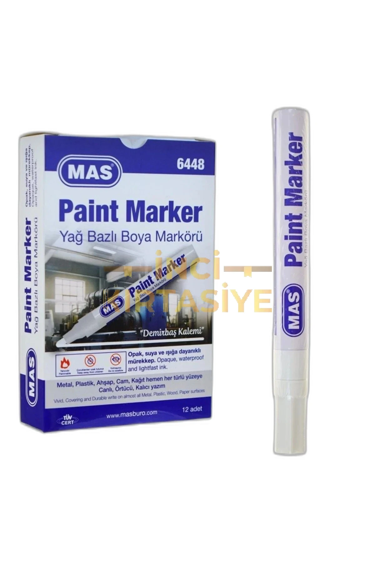 MAS 6448 PAINT MARKER DEMİRBAŞ KALEMİ BEYAZ