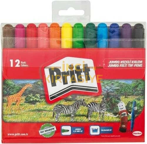 PRİTT JUMBO YUVARLAK UÇ KEÇELI KALEM 12 RENK