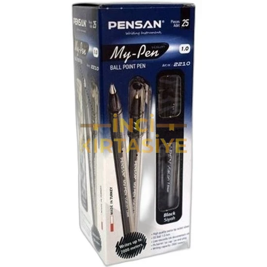 PENSAN MY-PEN TÜKENMEZ KALEM SİYAH 25.Lİ 1 MM
