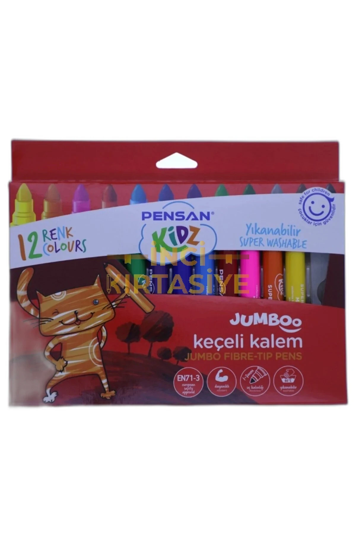 PENSAN KİDZ 12R YIKANABİLİR JUMBO KEÇELİ KALEM