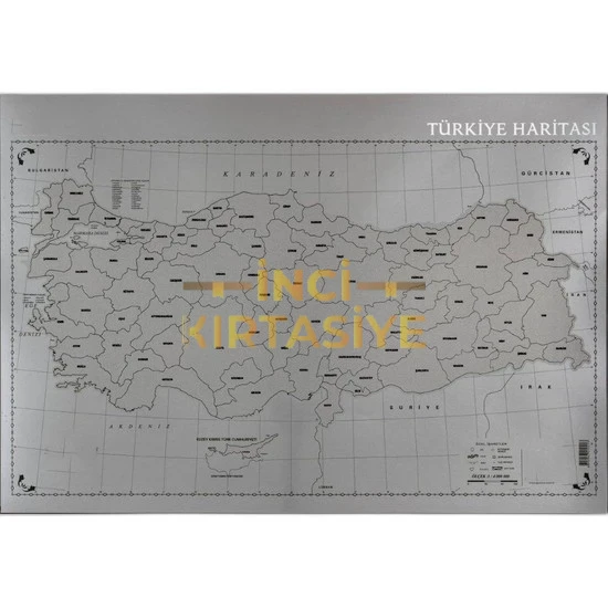 KAZINABİLİR TÜRKİYE HARİTASI  35X50CM