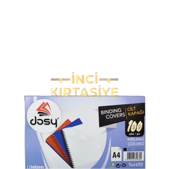 DOSY PVC CİLT KAPAĞI A4 TRANSPARAN