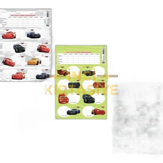 CARS DERS PROG.3LÜ ETİKET