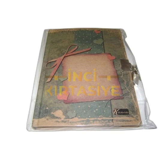 K.COLOR 14*20 96 YP.KİLİTLİ KRAFT HATIRA DEFTERİ