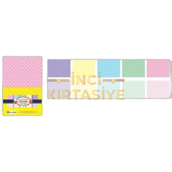 K.COLOR 10LU POŞ.ÇİFT TARAFLI ELİŞİ KAĞ.NOKTALI