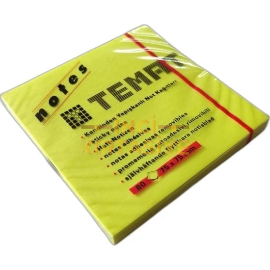 TEMAT 75X75 MM NOT KAĞIDI 80 YPR SARI