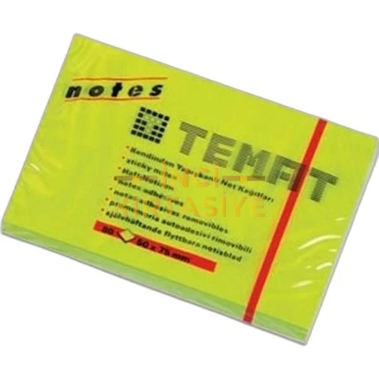 TEMAT 50X75 MM NOT KAĞIDI 80 YPR FOSFORLU YEŞİL